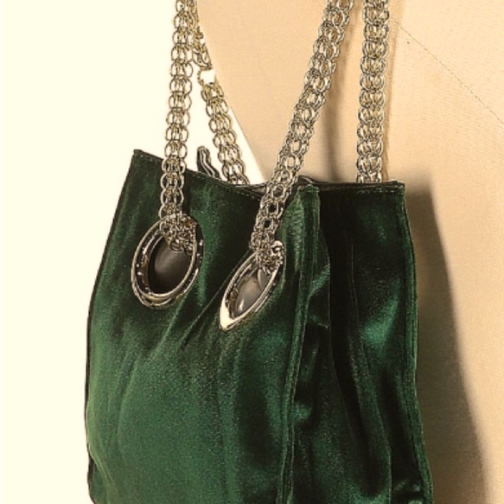 Lisi Lerch Green Velvet Small Handbag